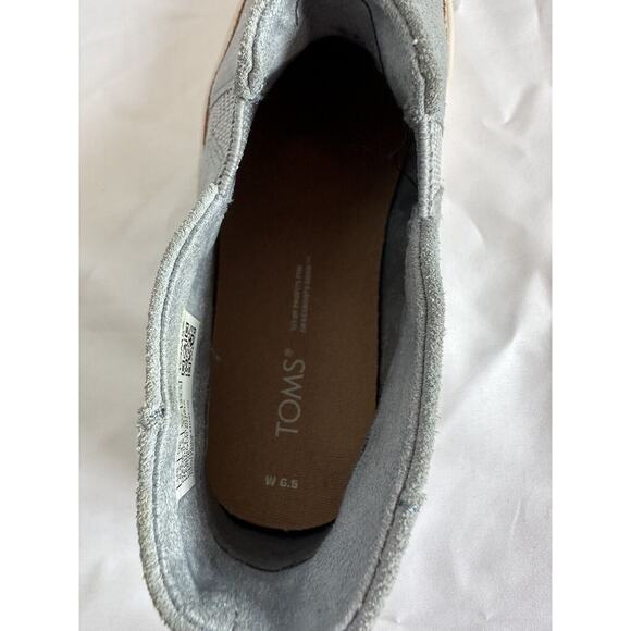 Toms Bryce Stone Grey Suede Slip On Sneaker Shoe Womens Size 6.5 - Picture 9 of 10